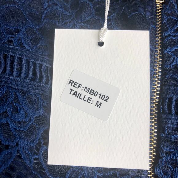 MiaoMiao Navy Lace Overlay Pencil Dress - Size Medium - Picture 13 of 13